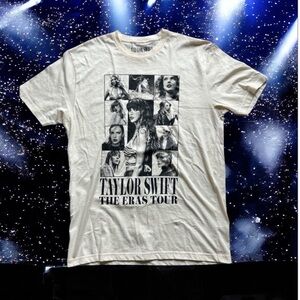Taylor Swift The Eras Tour US‎ Dates T-Shirt Cream Beige Official Merch Large